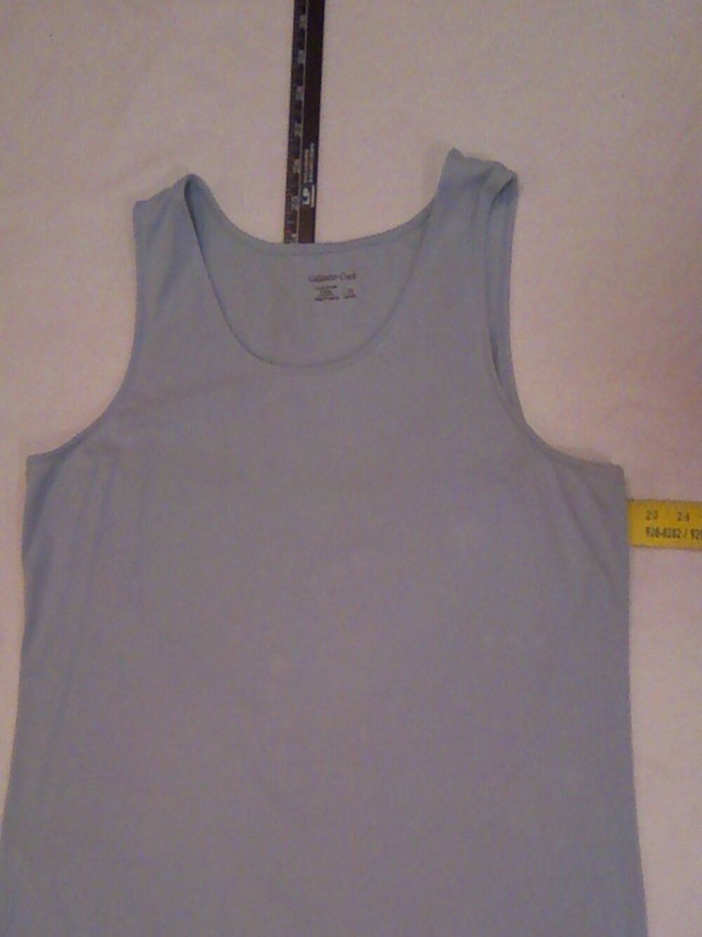 Coldwater Creek Sleeveless Tank Top Sheer bottom trim/fringe 2X 2XL Blue 20W-22W